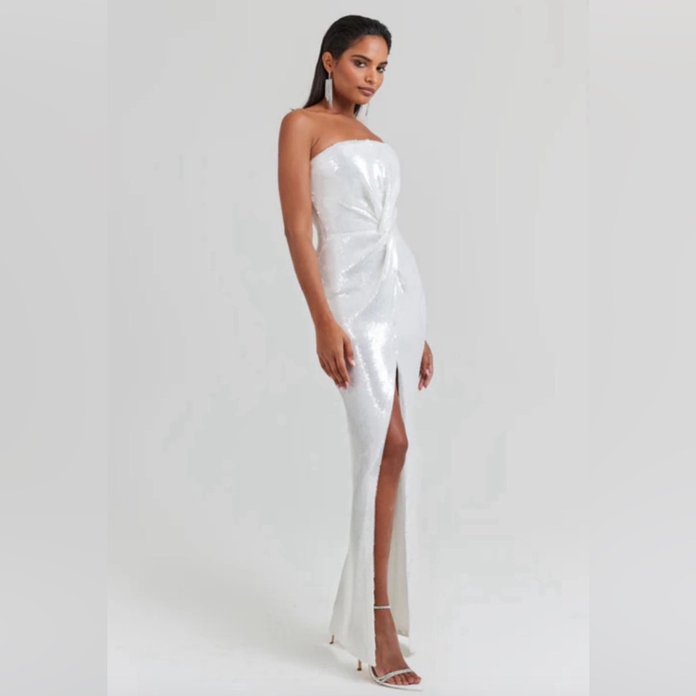 NWT Nadine Merabi White Sequin Dress